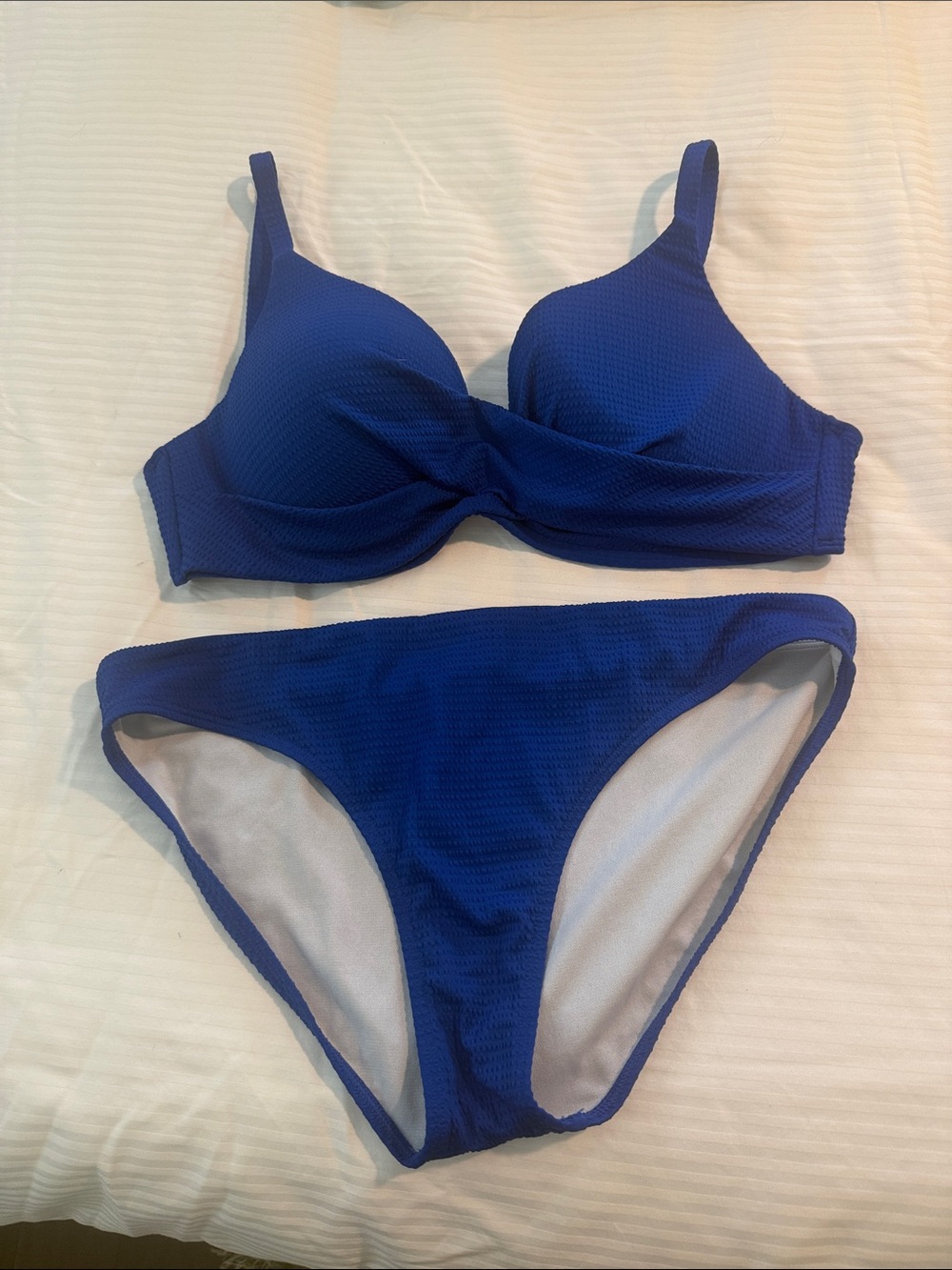 Boden Blue Women's Two-Piece Swim Bikini - Classic Comfort Size 12